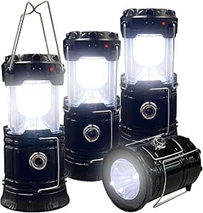 XTAUTO Collapsible Solar LED Lantern 4-Pack